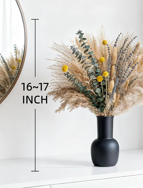 Boho Decor Bouquet - Pampas Grass,Eucalyptus,Lavender,Bunny Tail,Billy Balls 16~17inch Natural Dried Flowers for Home