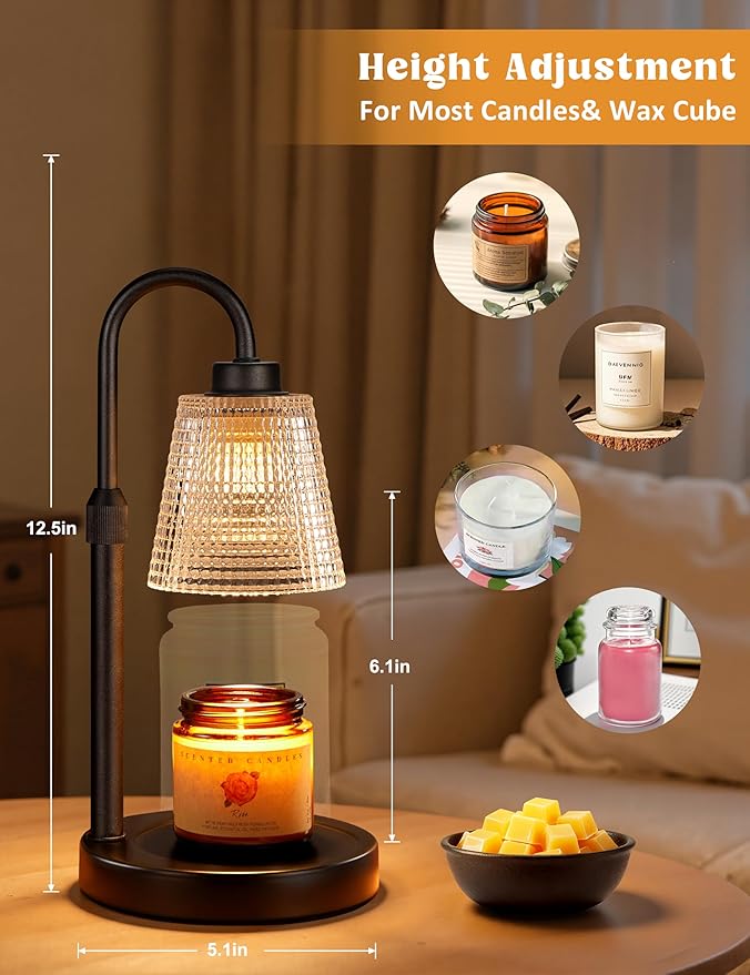 Innqoo Candle Warmer Lamp with Timer, Dimmable Candle Warmer